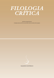 Cover: Filologia e critica - 0391-2493