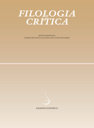 Cover of Filologia e critica - 0391-2493