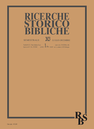 Copertina del fascicolo 2/2023 from journal Ricerche storico-bibliche